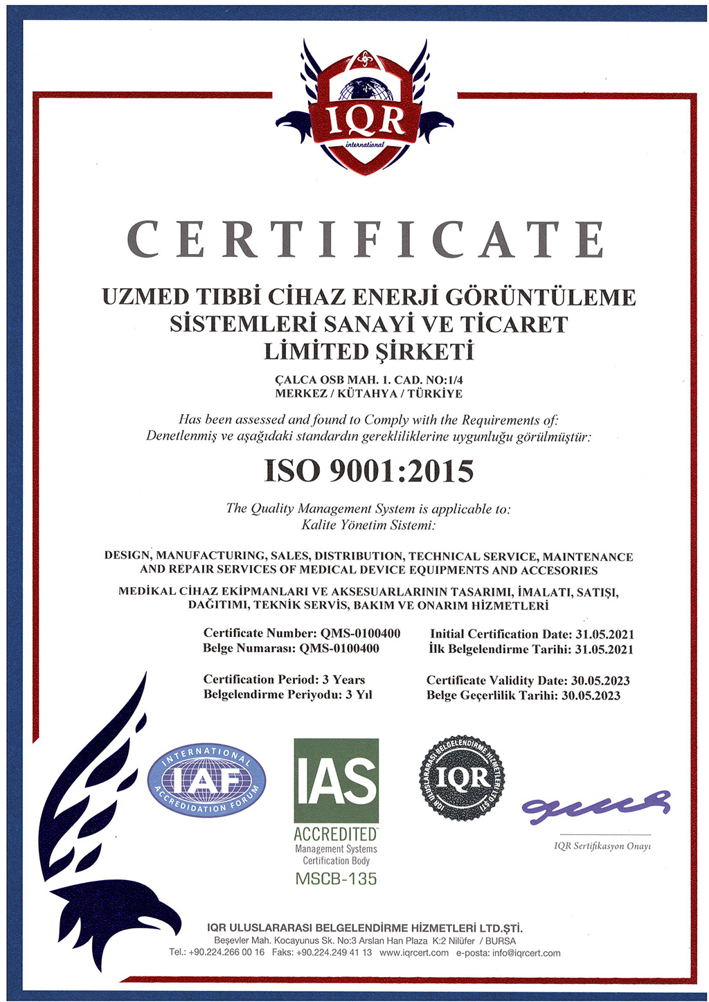 TIBBİ ISO 9001:2015